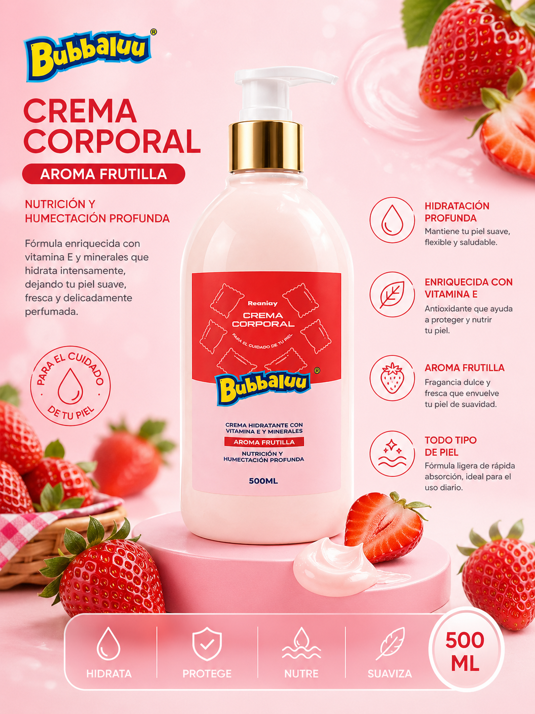 Crema Corporal Frutilla | Bubbaluu
