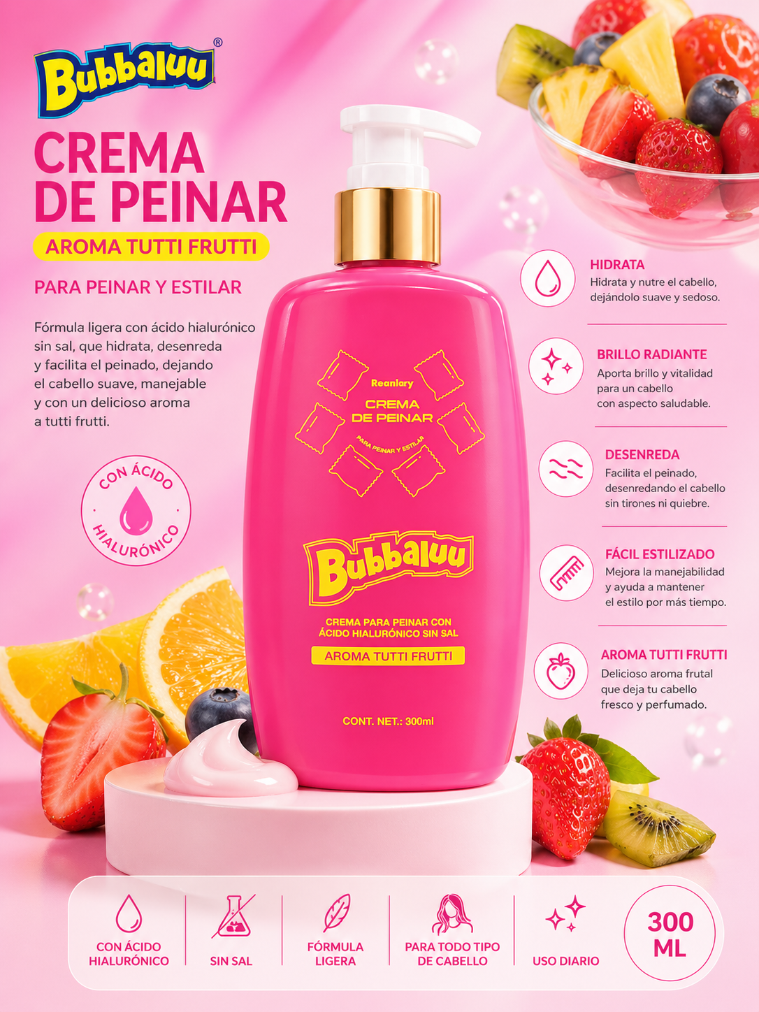 Crema de peinar Tutti Fruti | Bubbaluu