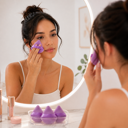 Trio de borlas para maquillaje morado | Uvalu