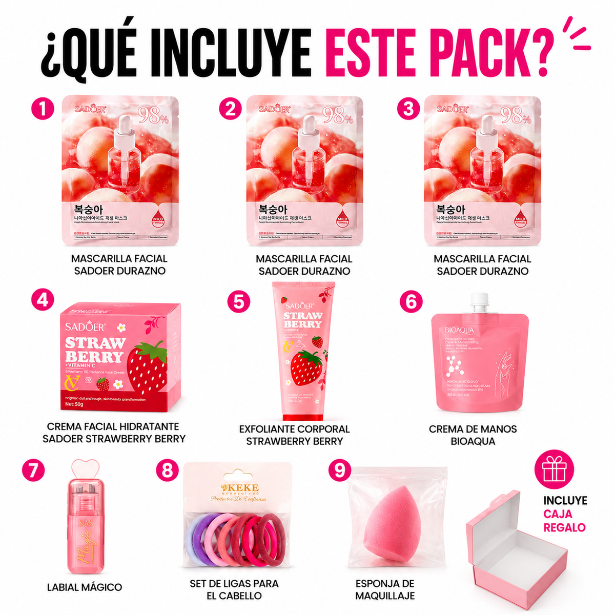 Pack Cuidado Facial 9 Productos Fritilla Lovers| Uvalu