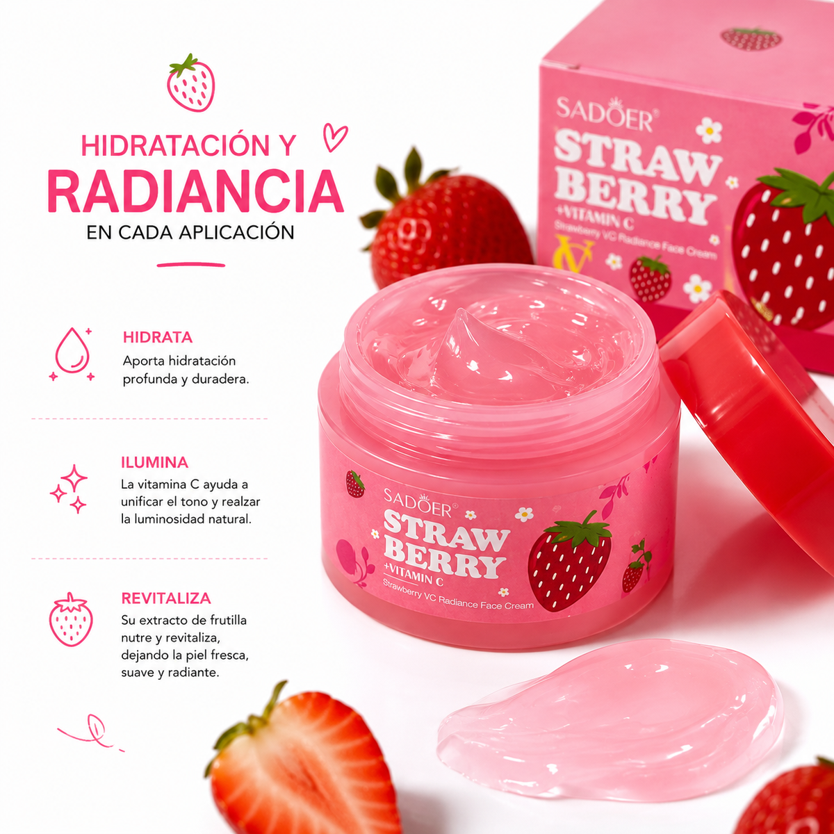 Crema Facial Frutilla | Sadoer