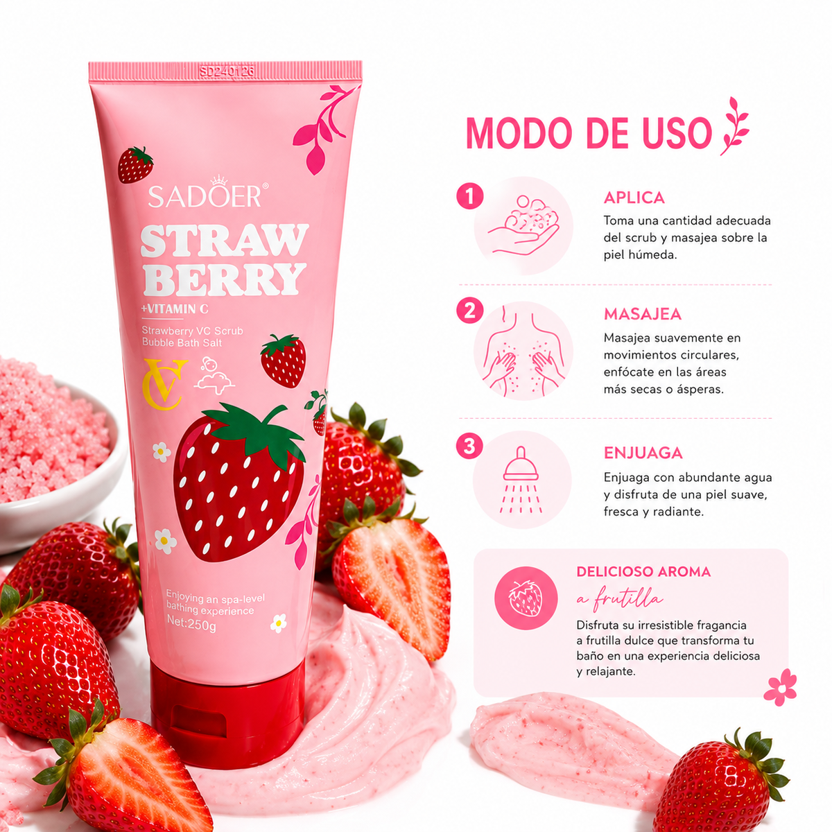 Exfoliante Corpral Frutilla | Sadoer