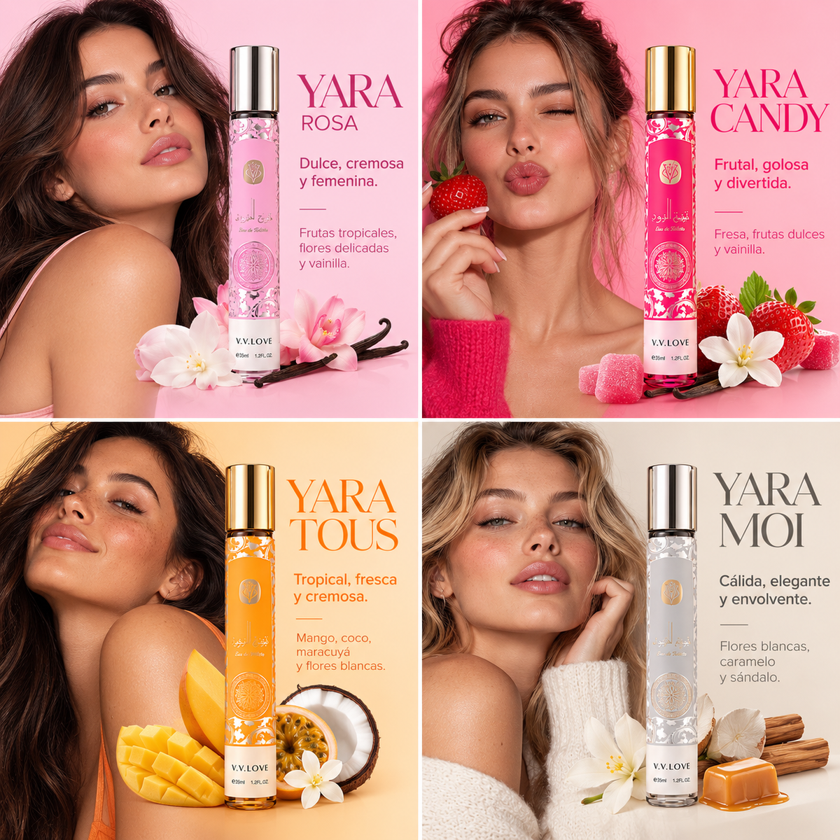 Set 4 Perfumes Árabes de mujer | V.V Love